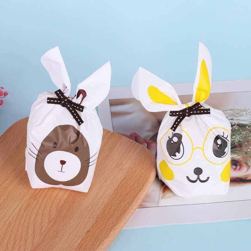 新款直销10*17烘焙包装兔耳朵点心袋 立体兔子耳朵塑料包装袋子