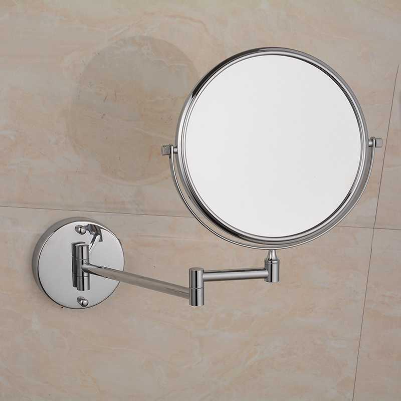 新款直销led化妆镜usb充电壁挂伸缩浴室折叠双面旋转带灯梳妆镜酒