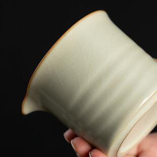 新款直销米黄汝窑公道杯茶海分茶器单个家用陶瓷泡茶公杯小号匀茶