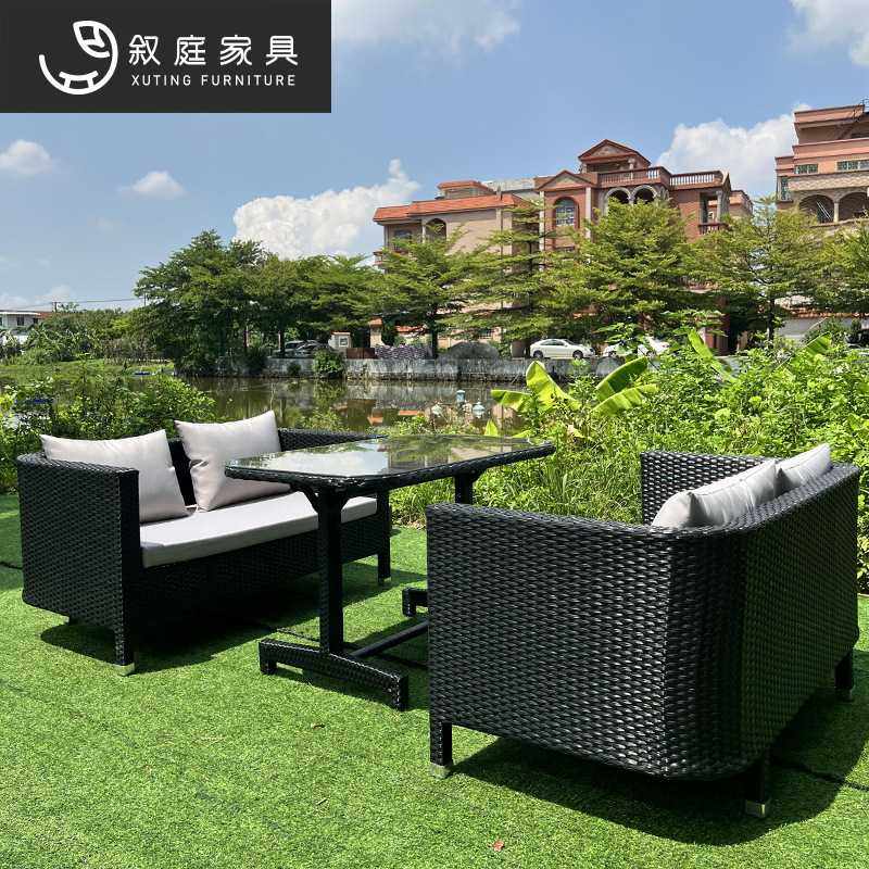 新款直销户外餐饮奶茶店休闲卡座沙发庭院天台酒吧咖啡厅藤编桌椅,住宅家具,户外沙发,淘宝优惠券,粉丝福利购,淘宝优惠卷