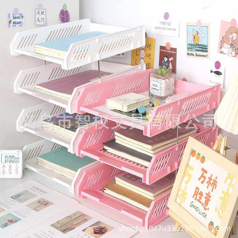 新款直销桌面上三层文件夹架盘多层置物架书架杂物收纳文件座文件,文具电教/文化用品/商务用品,文件座/文件架/文件框,淘宝优惠券,粉丝福利购,淘宝优惠卷