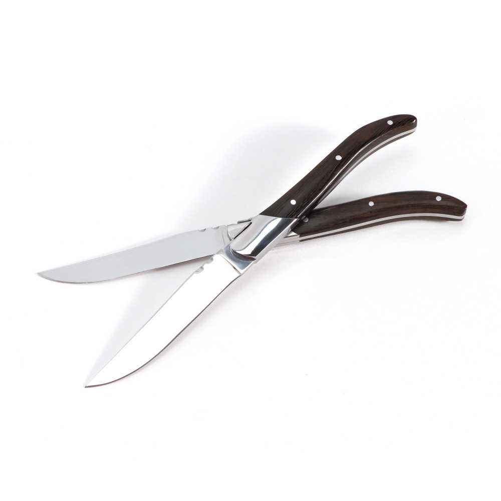 新款直销跨境不锈钢刀叉 鸡翅木柄牛排刀水果叉子 西式日用西餐具