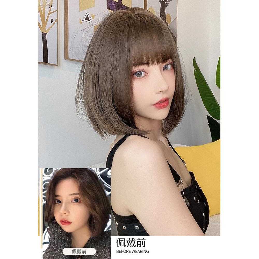 新款直销公主李假发女短发网红波波头气质内扣韩式少女短直发头套