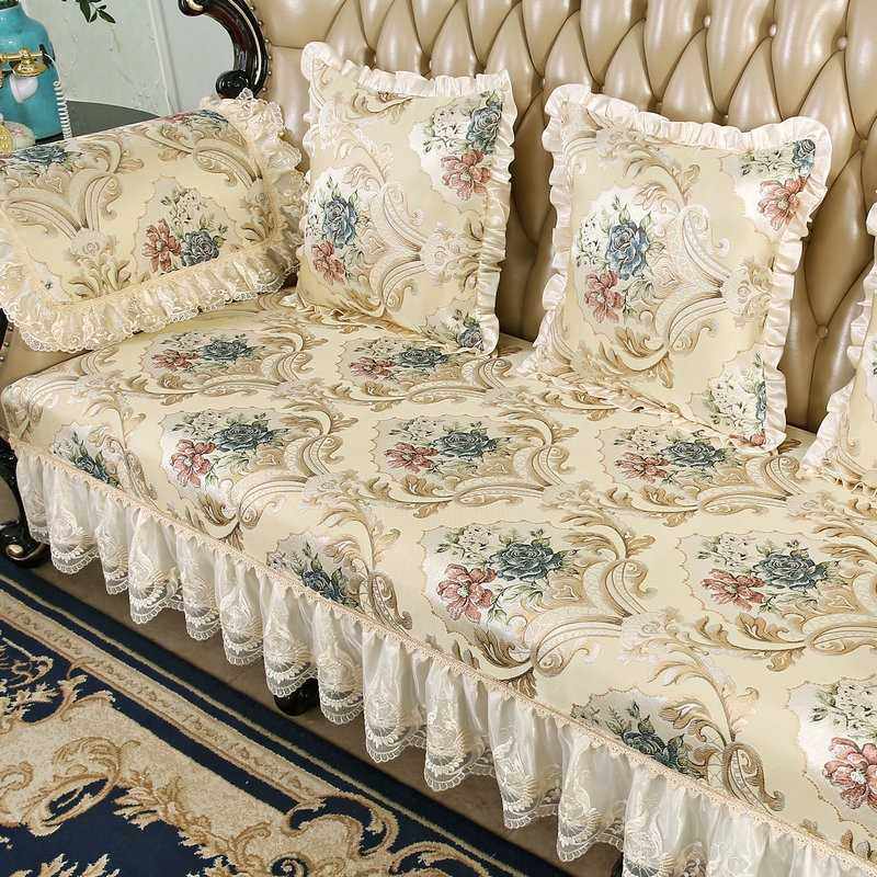 新款直销欧式沙发垫坐垫法式四季通用轻奢美式复古蕾丝沙发套罩巾,居家布艺,沙发垫,淘宝优惠券,粉丝福利购,淘宝优惠卷