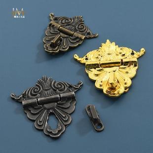 新款直销中式仿古复古金色搭扣合金箱扣木盒酒盒锁扣箱扣青古铜箱