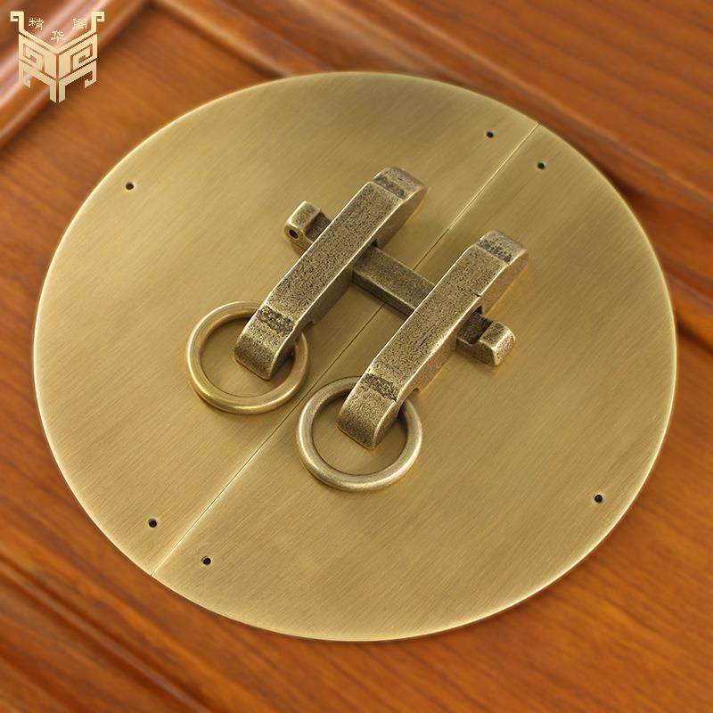 新款直销中式家具柜门仿古黄铜圆光拉手复古柜子圆形门把手收纳柜