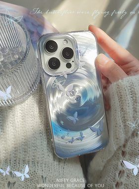 【蝴蝶旋涡】IMD高级感iPhone17promax网红ins旋风壳原创苹果16手机壳13新款全包防摔适用14全包保护套15简约