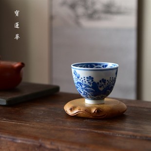 竹根雕金蟾小托手把件 竹u盖置茶宠摆件竹 茶托杯托壶托茶宠茶玩