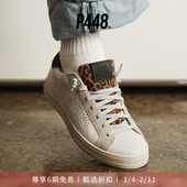 P448 板鞋 JOHN 女士豹纹做旧底休闲鞋