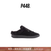 P448 秋冬系列 板鞋 MONACO女款 绒面裸跟毛毛暖暖休闲鞋