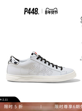 P448 JOHN 男士黑白格纹休闲鞋板鞋