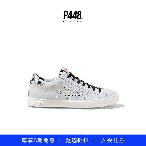 P448 JOHN 男士黑白格纹休闲鞋板鞋
