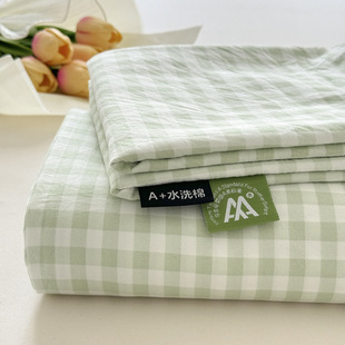 a类裸睡纯棉单件床单纯色云朵棉宿舍单双人水洗棉枕套三件套