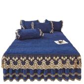 牛奶水床裙款 四件套珊绒冬季 加厚加绒夹棉晶绒448811床瑚罩绒单件