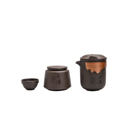 便携式车载紫旅行便砂OUL茶具套装出差懒户外旅游方携带人泡茶壶