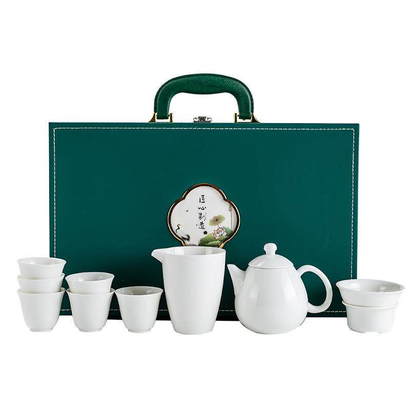 德化白盒瓷办公10头盖碗功夫具茶20233645套装羊脂玉家室居礼陶瓷,餐饮具,整套茶具,淘宝优惠券,粉丝福利购,淘宝优惠卷