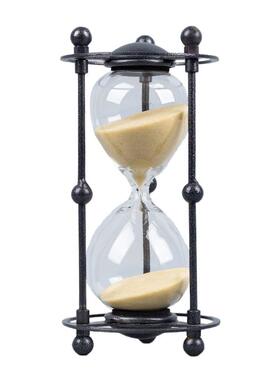 复古艺15分计时玻璃沙漏创沙漏桌面摆件生日钟礼物-装意饰铁沙漏