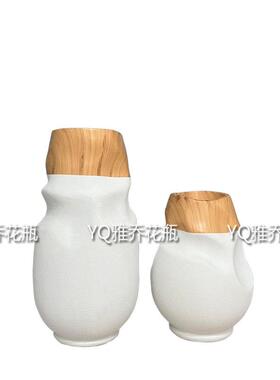 具简约MYZ玻璃钢异形水滴落地花植瓶售楼部酒店大堂家店仿真绿软