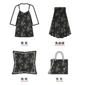 国中风多缎面马甲花古鸟面料风汉服垂坠HFY4252 旗袍提色花布