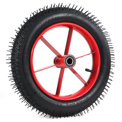 手推车充气轮子13x1/2打气静轮15寸家轱用独轮车橡胶轮胎音2辘