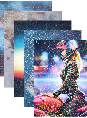 bo聪pp保护膜玻璃碎射金冷裱膜A4自粘不干镭胶背胶镭射贴纸QAN相