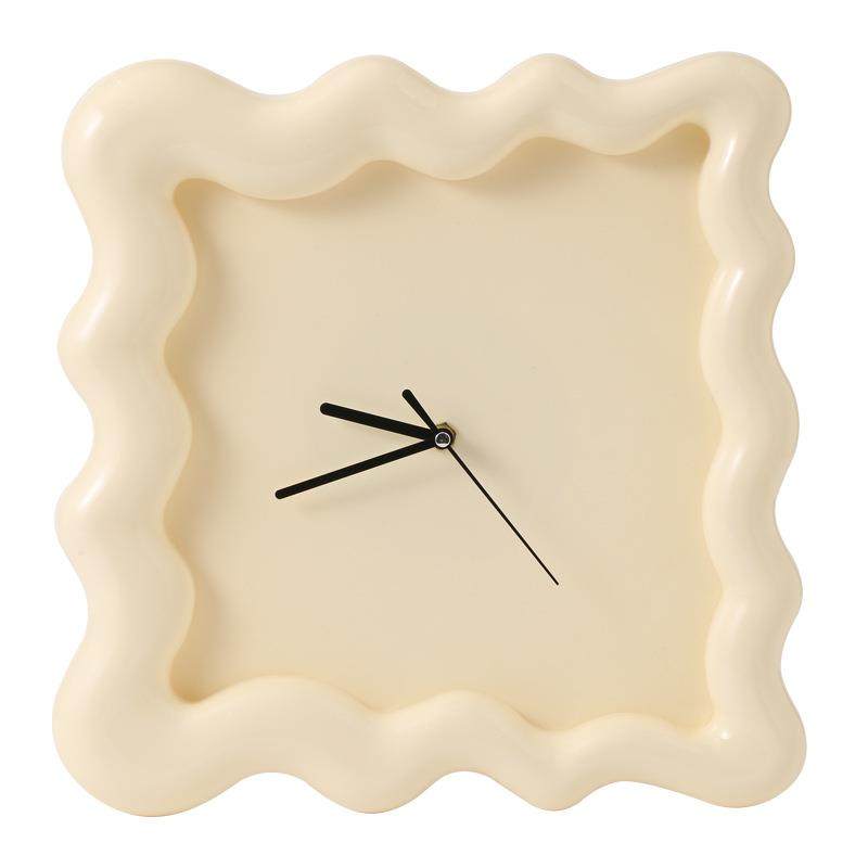 创意简约客厅装饰画挂钟餐厅装饰墙画钟表正方形个性摆件挂画