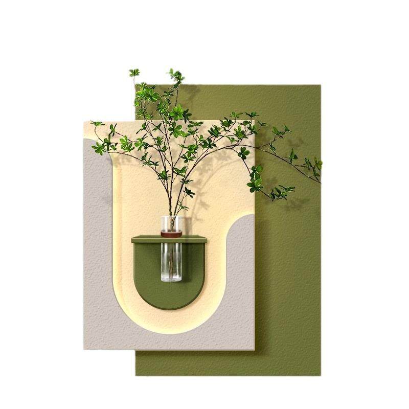 水培绿植装饰画DIY带花瓶立体砂岩入户玄关壁灯画高级感客厅挂画