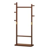 轻奢简约实木衣帽架复古落地晾衣架挂衣架鞋 家用置物架子 架一体式