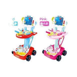 儿童过家家仿真医药箱玩具心电图电动针筒听诊器医疗手推车