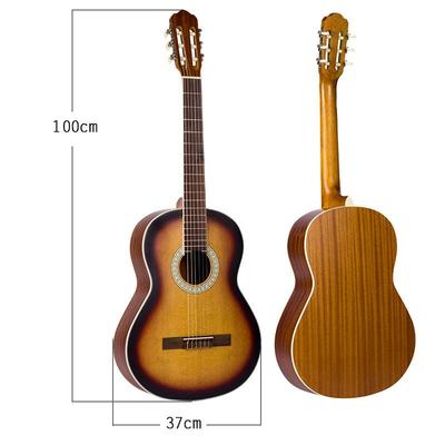 古典木吉他39寸云杉桃花芯亮光古典吉他guitar成人演奏级吉它乐器