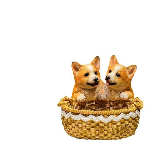 创意狗狗入户玄关钥匙收纳摆件柯基放门口鞋柜客厅家居装饰工艺品