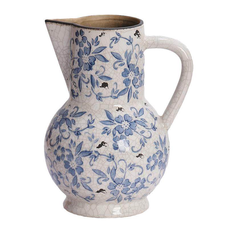 新中式青花瓷陶瓷花瓶客厅轻奢复古冰裂纹摆件高级感仿古插花花瓶,橡塑材料及制品,工业陶瓷,淘宝优惠券,粉丝福利购,淘宝优惠卷