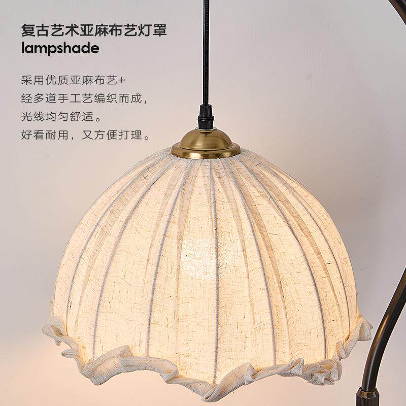 中古风落地灯氛围置物架客厅沙发旁装饰卧室床头一体台灯书房新款
