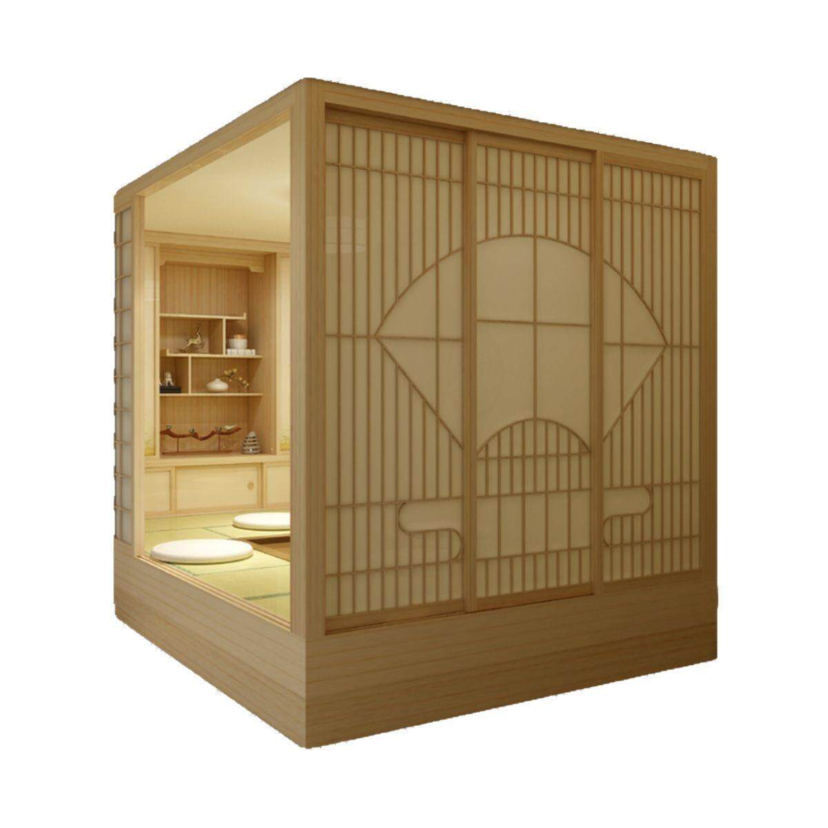 日式榻榻米床衣柜一体全实木小户型塌塌米侧卧小房间全屋定制加工