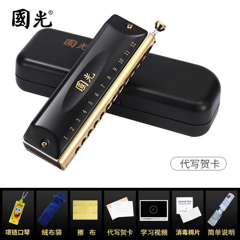 半音阶圆吹口琴12孔48音16孔64音专业演奏级学生初学自学乐器