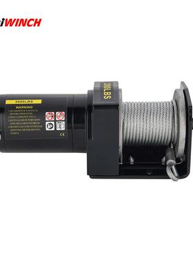 热销12v/24v2000磅迷你电动绞盘直流电绞盘钢丝绳绞盘