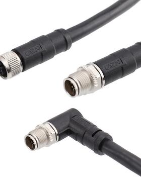 正成Ethernet协议M12防水连接器8芯Y编码转M12以太网公母头CAT5E