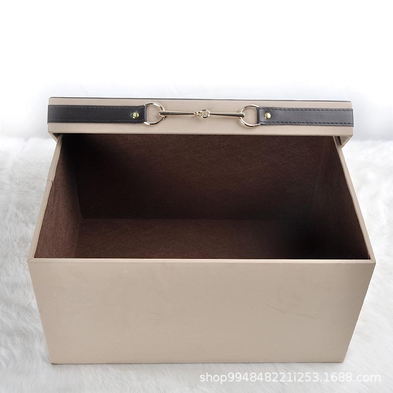 皮质衣帽间收纳盒样板箱房软装装收饰摆酒件店会所无品牌/储物箱