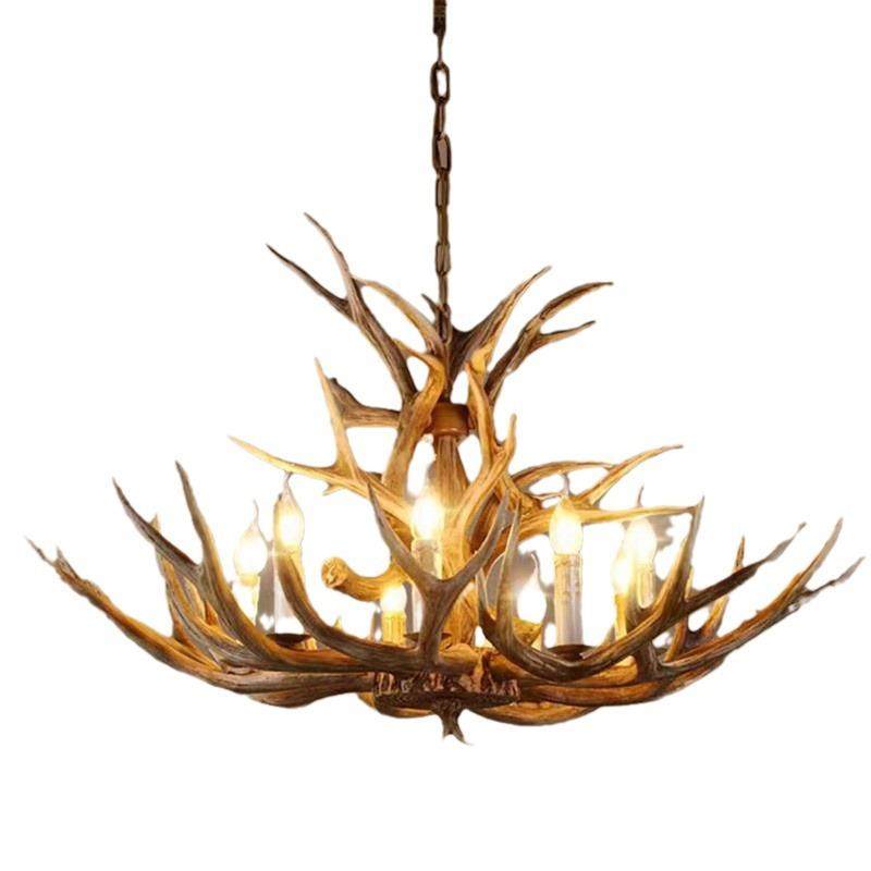鹿角吊灯美式复古创意客厅餐厅酒吧咖啡厅民宿树脂鹿角工业风吊灯,家装灯饰光源,智能吊灯,淘宝优惠券,粉丝福利购,淘宝优惠卷