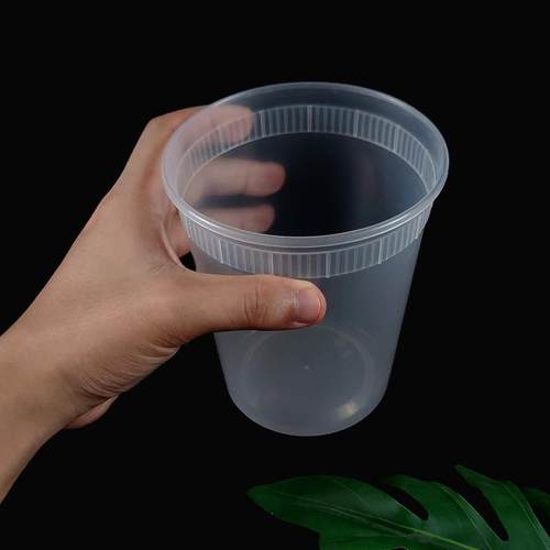 密封一次性碗带盖防漏外卖粥桶汤碗加厚pp圆形汤杯高档打包盒