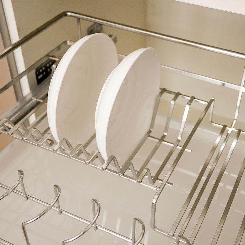 厂家直销04不锈钢拉篮橱柜拉篮加厚扁钢拉篮加固双层扁钢拉篮