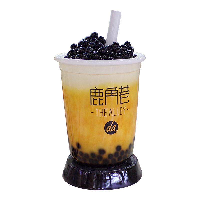 仿真奶茶杯咖啡杯模型门口雕塑摆件玻璃钢户外发光网红饮料店装饰