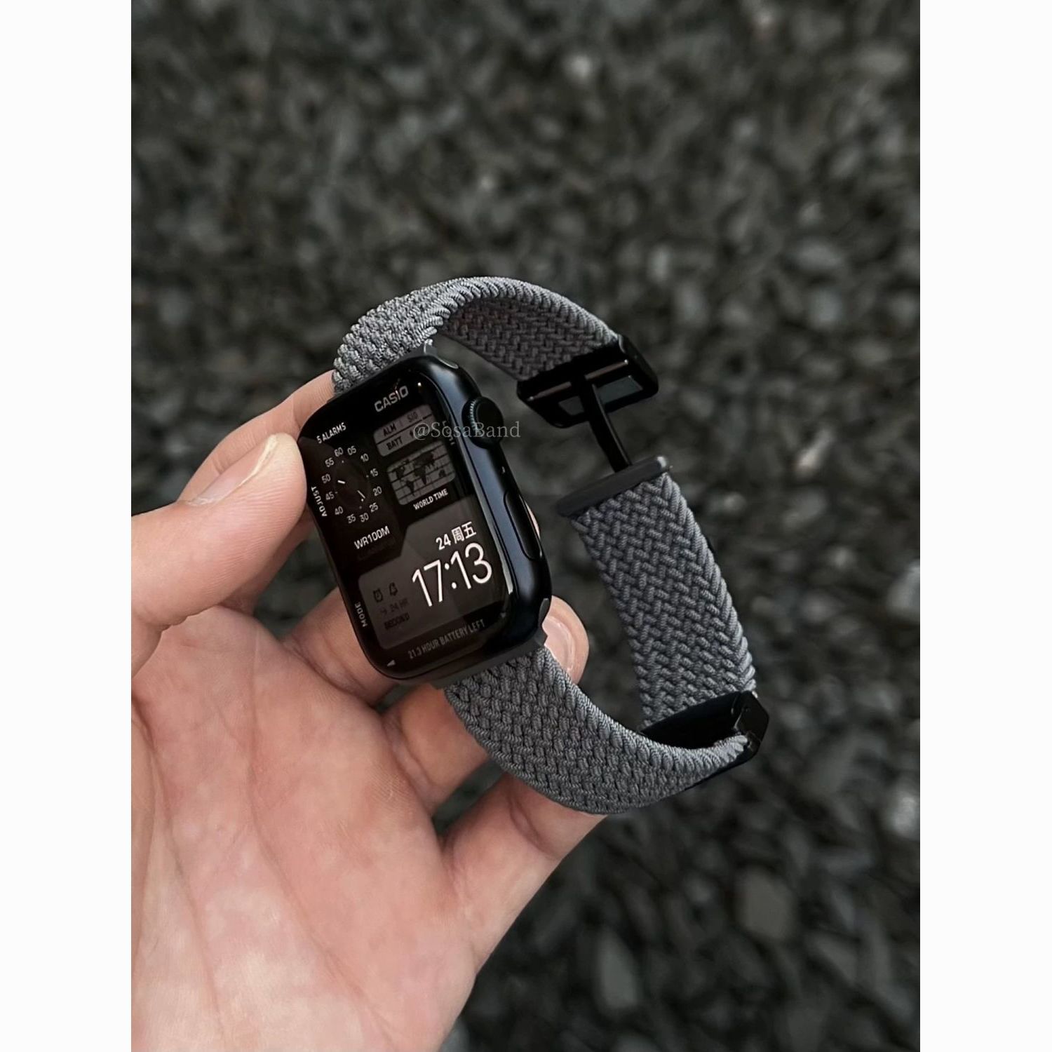 适用AppleWatchS11表带简约尼龙编织磁吸苹果10表带iwatch98765SE
