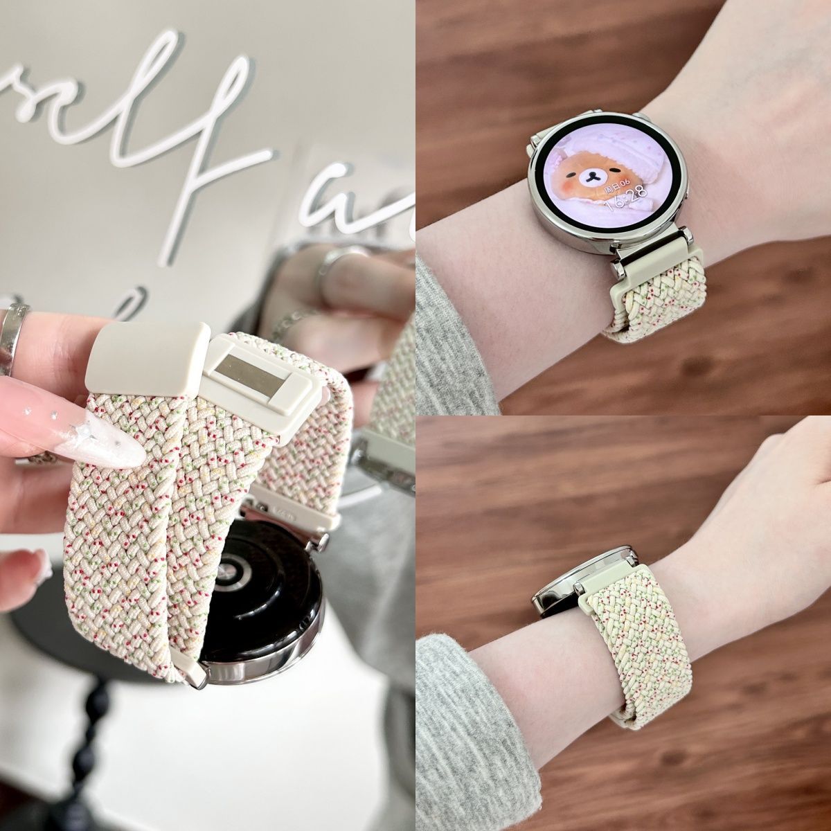 新款尼龙运动小米表带适用小米watchS4/S3磁吸编织4Sport/color2