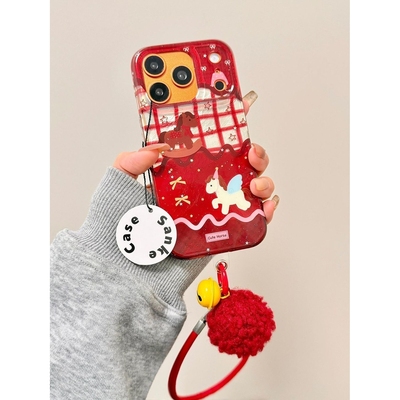 骏马龙颜红适用苹果17promax新iPhone16pro手机壳13女12新年14/15