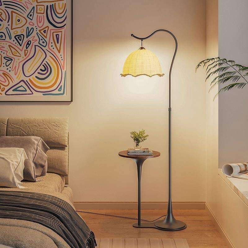 中古落地灯客厅实木法式复古氛围灯置物架沙发旁卧室床头一体台灯,3C数码配件,USB灯,淘宝优惠券,粉丝福利购,淘宝优惠卷