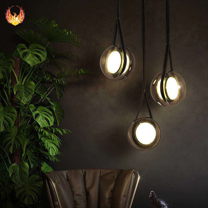 北欧溜溜球餐厅吧台小吊灯简约卧室床吊灯创意艺术客厅LED玻璃灯