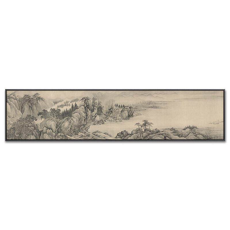 新中式客厅沙发背景墙山水挂画茶室书房装饰画酒店民宿公室壁画