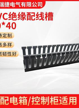 行家选厂家直销PVC 8040黑色线槽配电箱专用塑料行线槽明装线槽