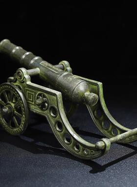 古玩杂项收藏仿古做旧仿青铜铜器大炮道具模型摆件装饰铜炮